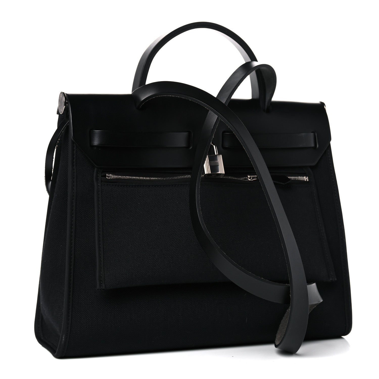 Hermes Military Toile Vache Hunter Herbag Zip PM 31 Black 4 of 14