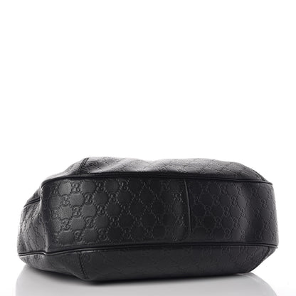 Gucci Guccissima Large New Ladies Web Hobo Black 4 of 9