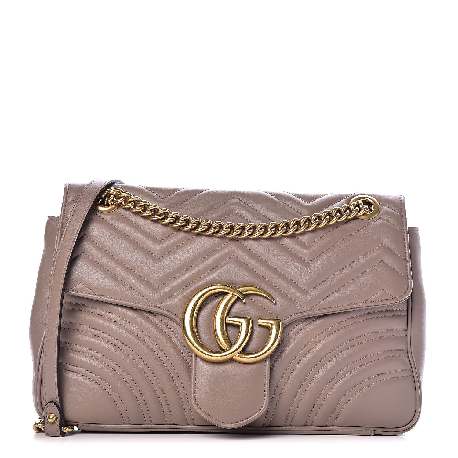 Gucci Calfskin Matelasse Medium GG Marmont Shoulder Bag Porcelain Rose 1 of 12