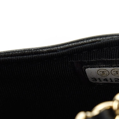 Chanel Lambskin Camellia Embossed Chain Belt Bag Black 10 of 12