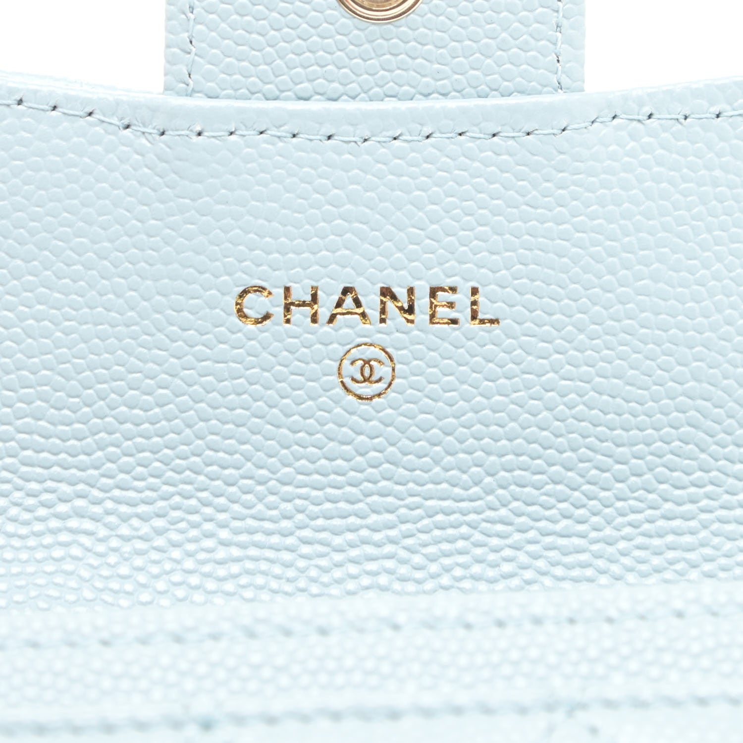 Chanel Caviar Quilted Flap Card Holder Wallet Light Blue 8 of 13