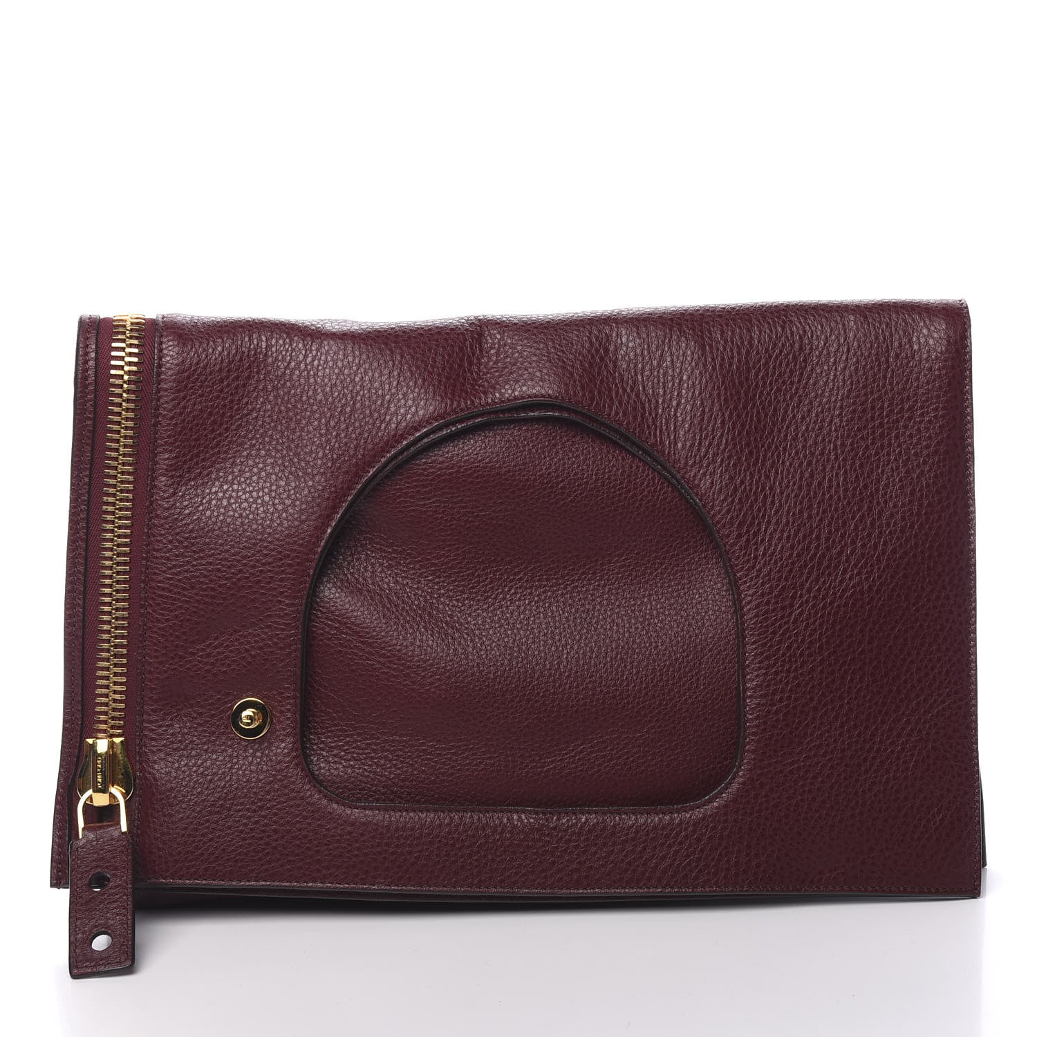 Tom Ford Ramskin Large Alix Padlock Zip Shoulder Bag Wine 2 of 11