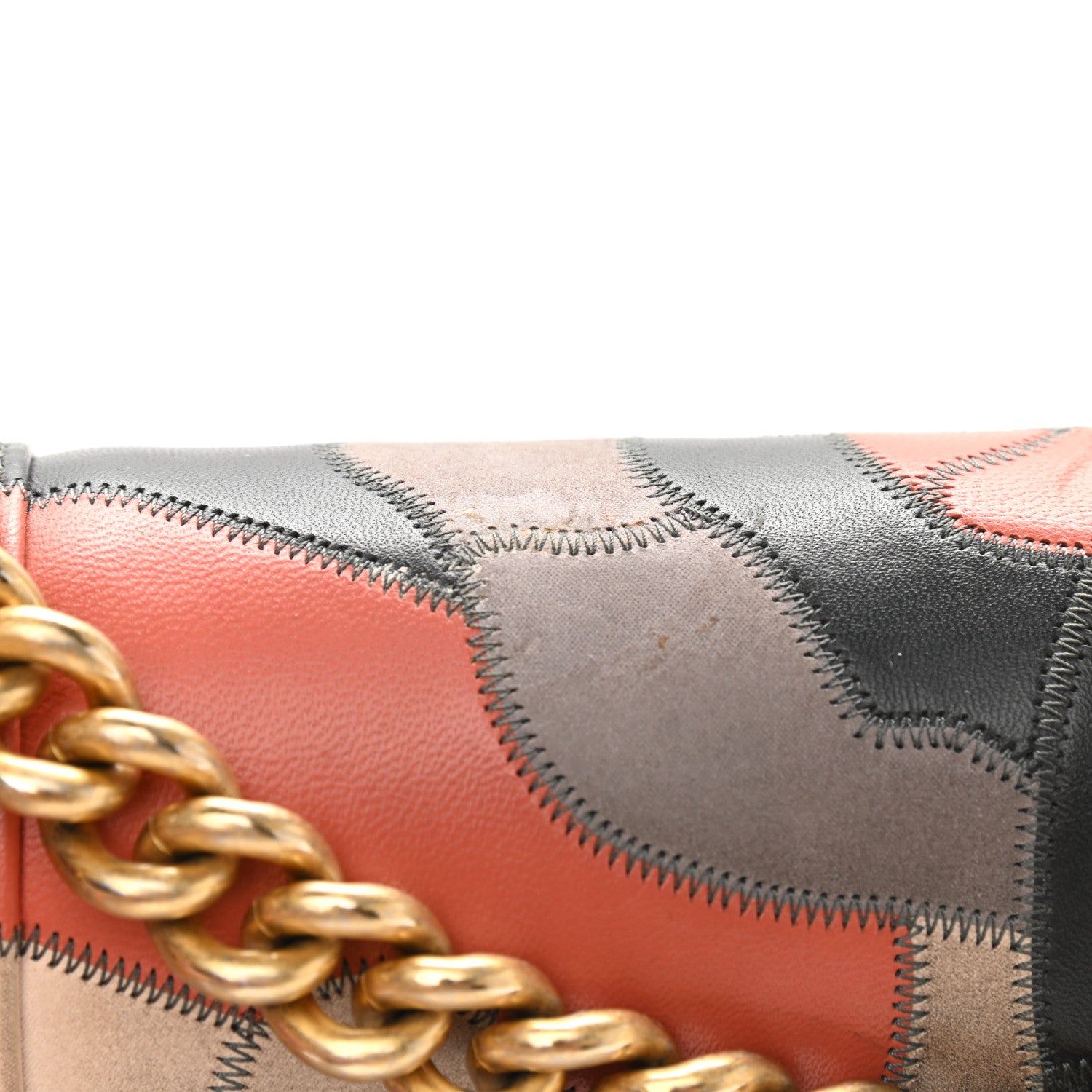 Chanel Lambskin Suede Patchwork Medium Act I Camellia Boy Flap Charcoal Brown Pink 14 of 16