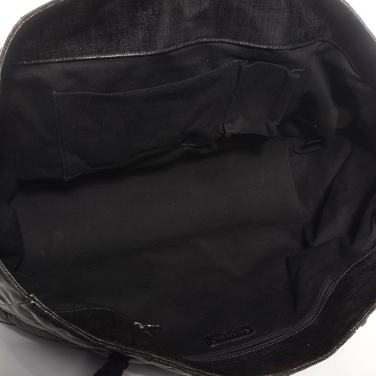 Chanel Coated Canvas Large CC Tote Black White 5 of 8