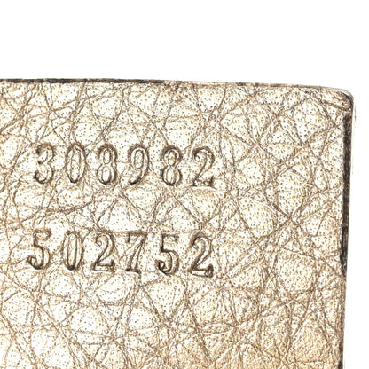 Gucci Metallic Pebbled Calfskin Medium Soho Chain Shoulder Bag Golden Beige 7 of 9