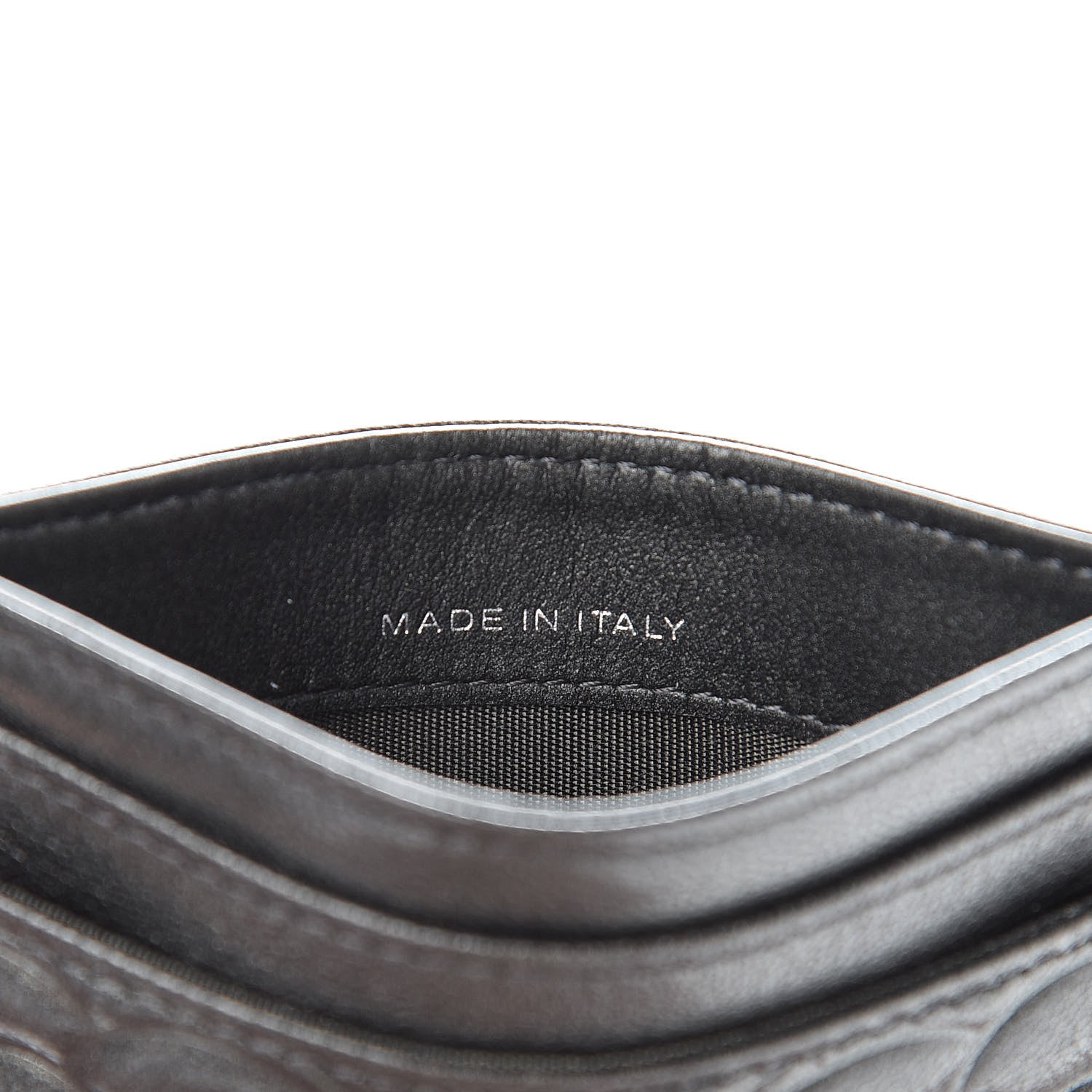 Chanel Goatskin Camellia Embossed Card Holder Anthracite 7 of 9