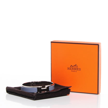 Hermes Enamel Narrow Clic Clac H Bracelet PM Bleu Lin 7 of 7