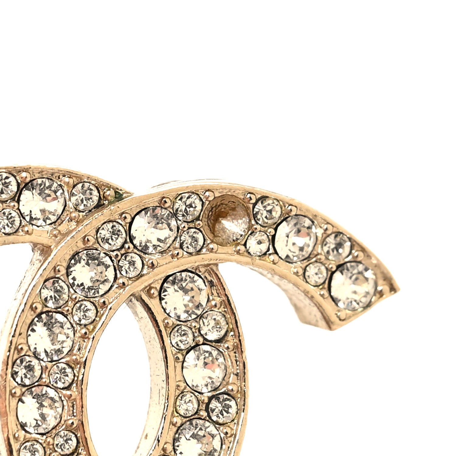 Chanel Crystal CC Earrings Light Gold 5 of 5