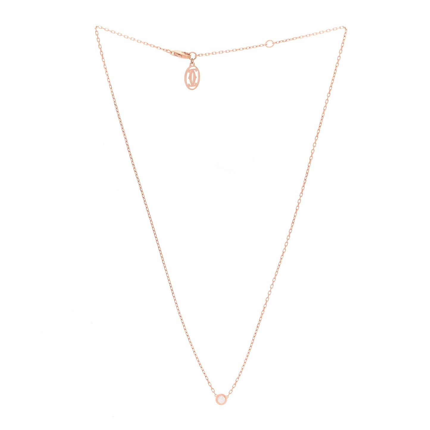 18K Pink Gold Diamond SM D'Amour Pendant Necklace