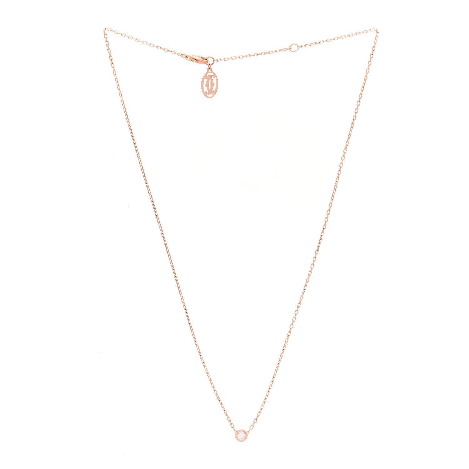 Cartier 18K Pink Gold Diamond SM D'Amour Pendant Necklace 3 of 7