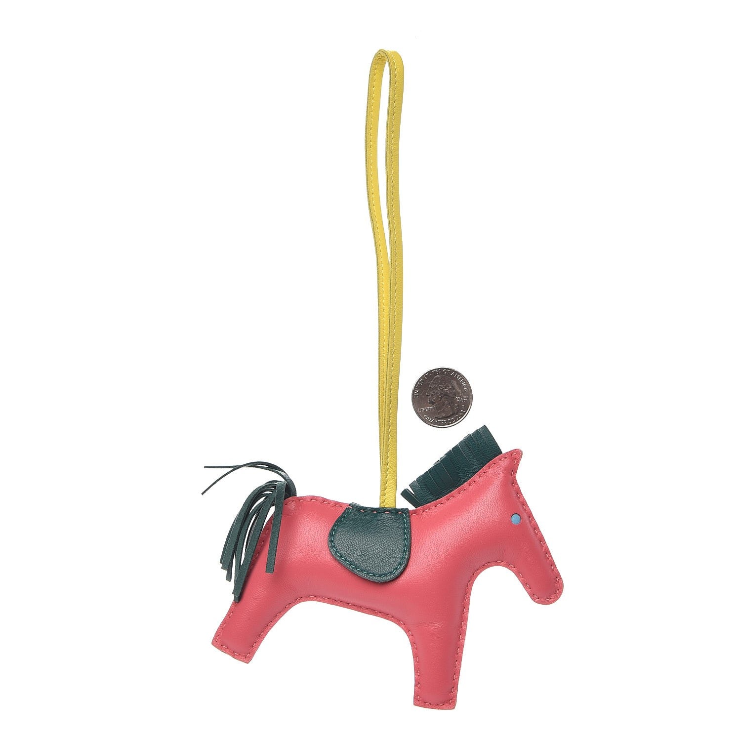 Hermes Milo Lambskin Grigri Rodeo Horse Bag Charm MM Rose Azalee Malachite Lime Celeste 2 of 4