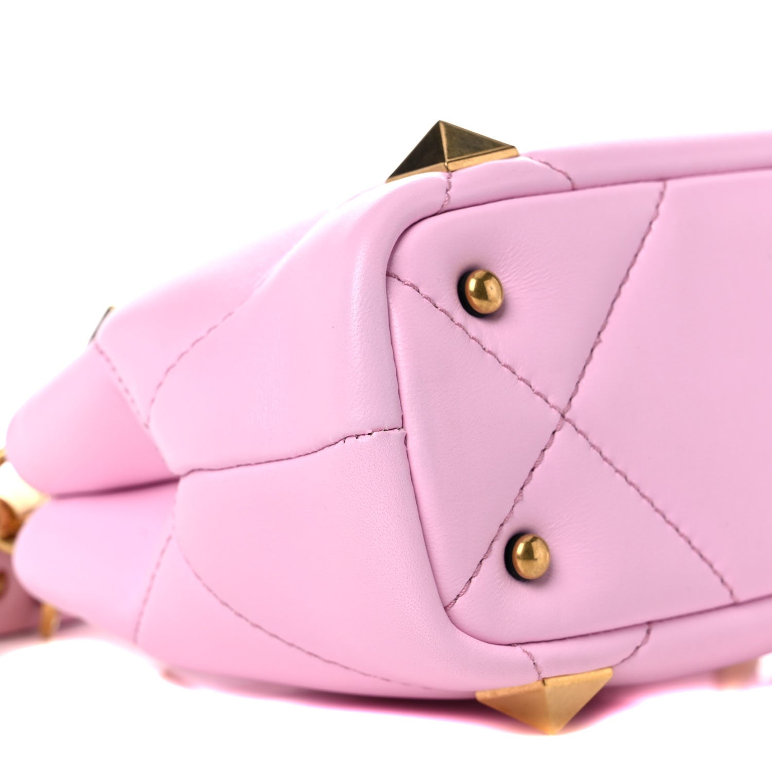 Valentino Garavani Nappa Mini Roman Stud The Handle Bag Pink Borealis 7 of 8