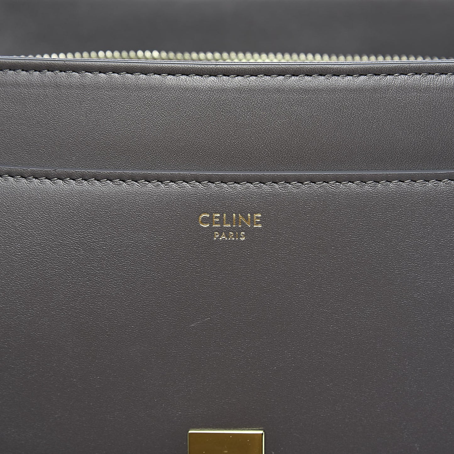 Satinated Calfskin Medium 16 Top Handle Bag Grey