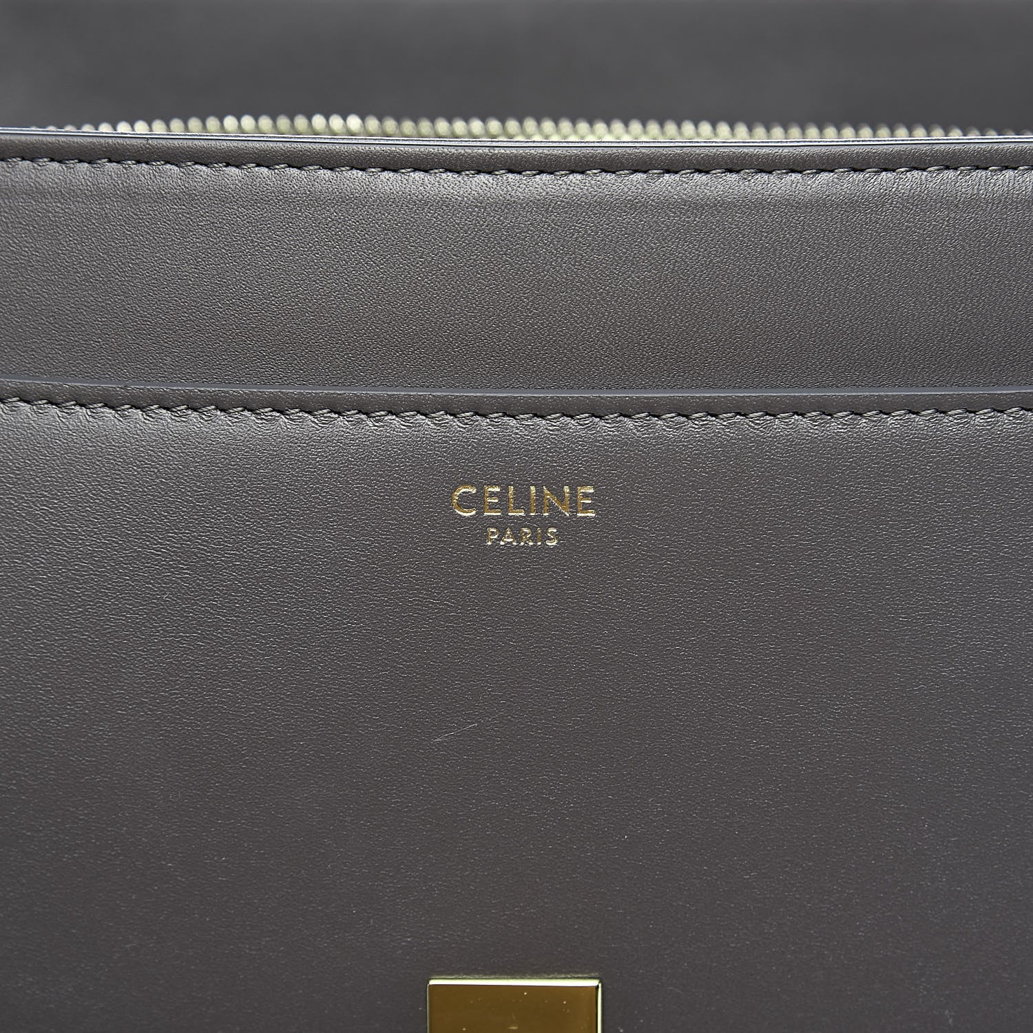 Celine Satinated Calfskin Medium 16 Top Handle Bag Grey 7 of 11