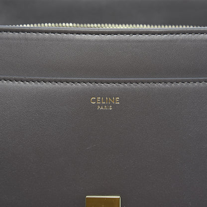 Celine Satinated Calfskin Medium 16 Top Handle Bag Grey 7 of 11