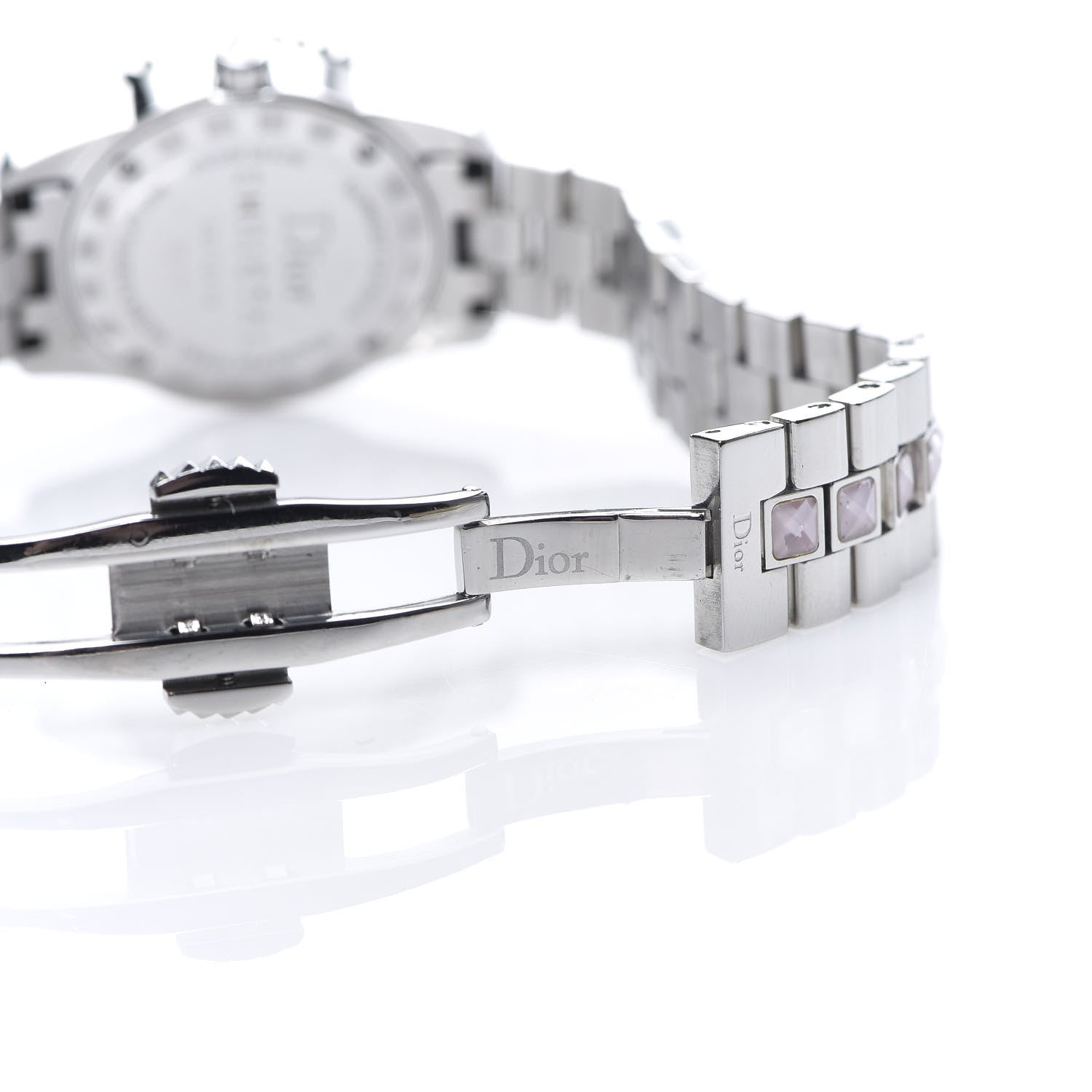 Christian Dior Stainless Steel Sapphire Pink Mother of Pearl 29mm Christal Quartz Watch 5 of 7