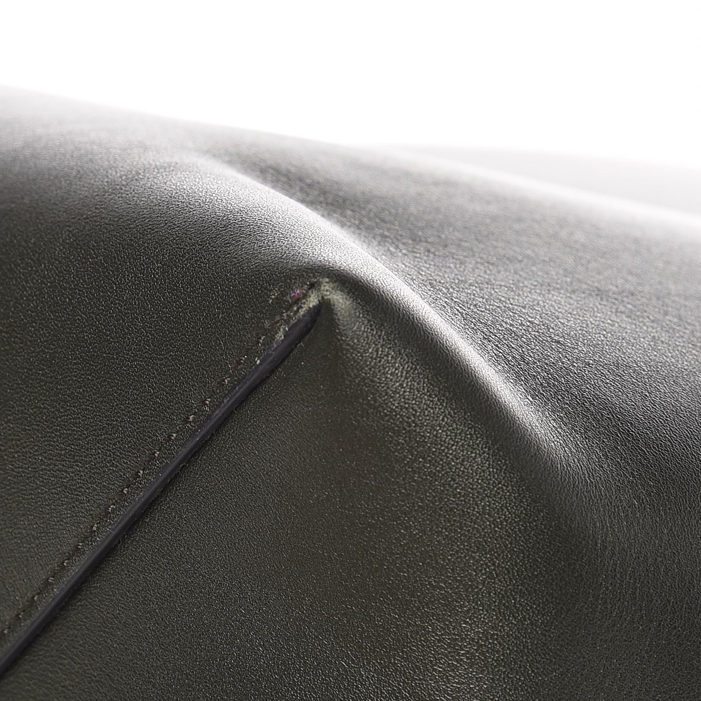 Shiny Smooth Calfskin Small Twisted Cabas Navy Dark Green