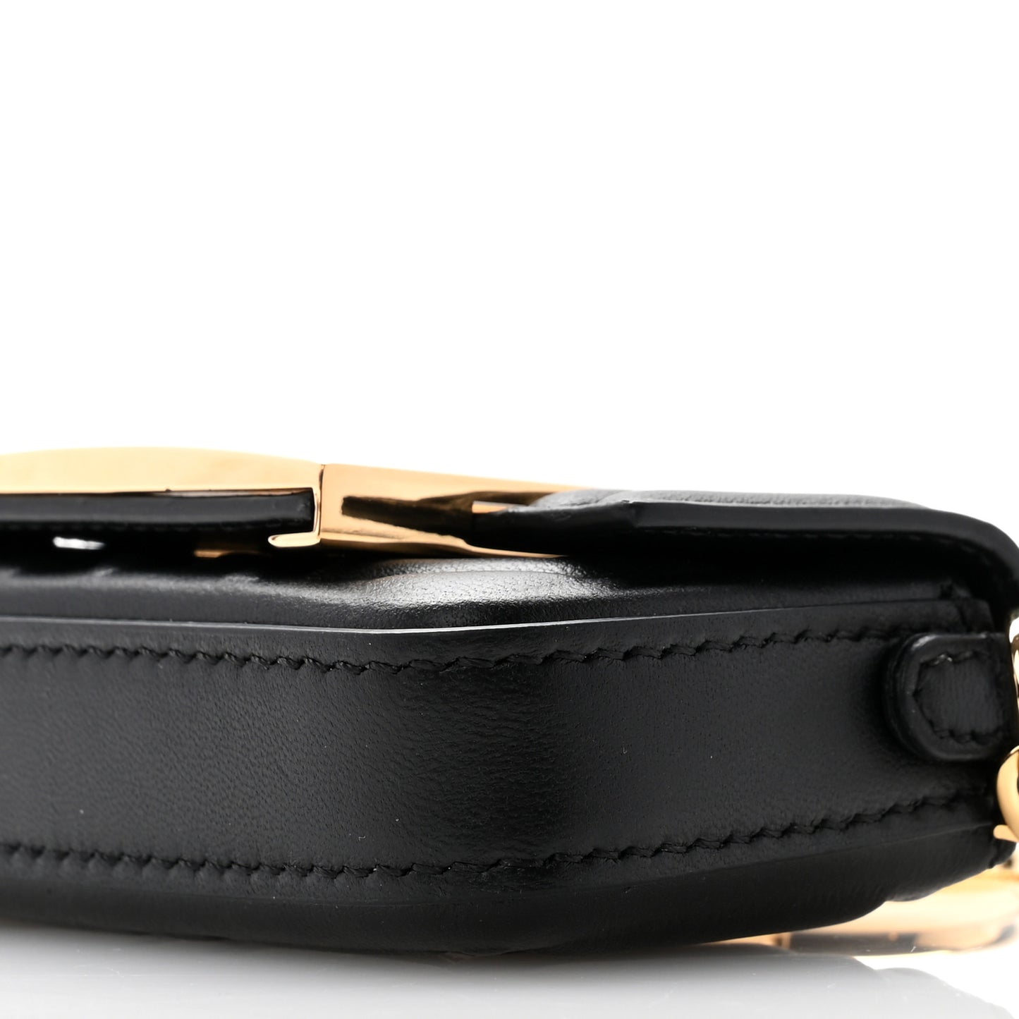 Nappa Matisse FF Embossed Nano Maxi Buckle Baguette Charm Black