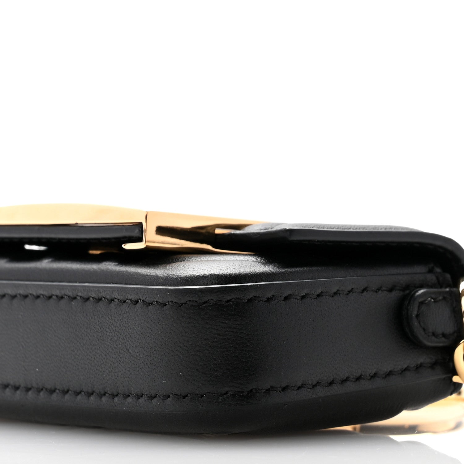 Fendi Nappa Matisse FF Embossed Nano Maxi Buckle Baguette Charm Black 9 of 10