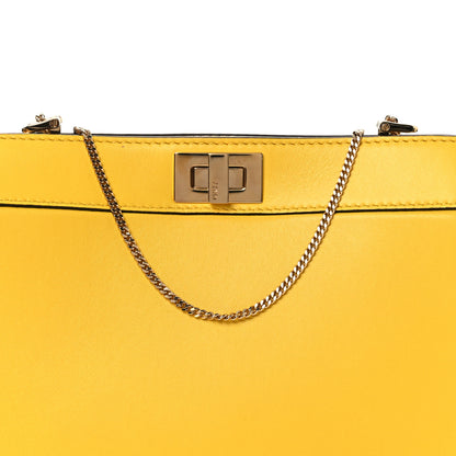 Fendi Nappa Small Peekaboo I SEE U East West Chain Satchel Limone 8 of 13