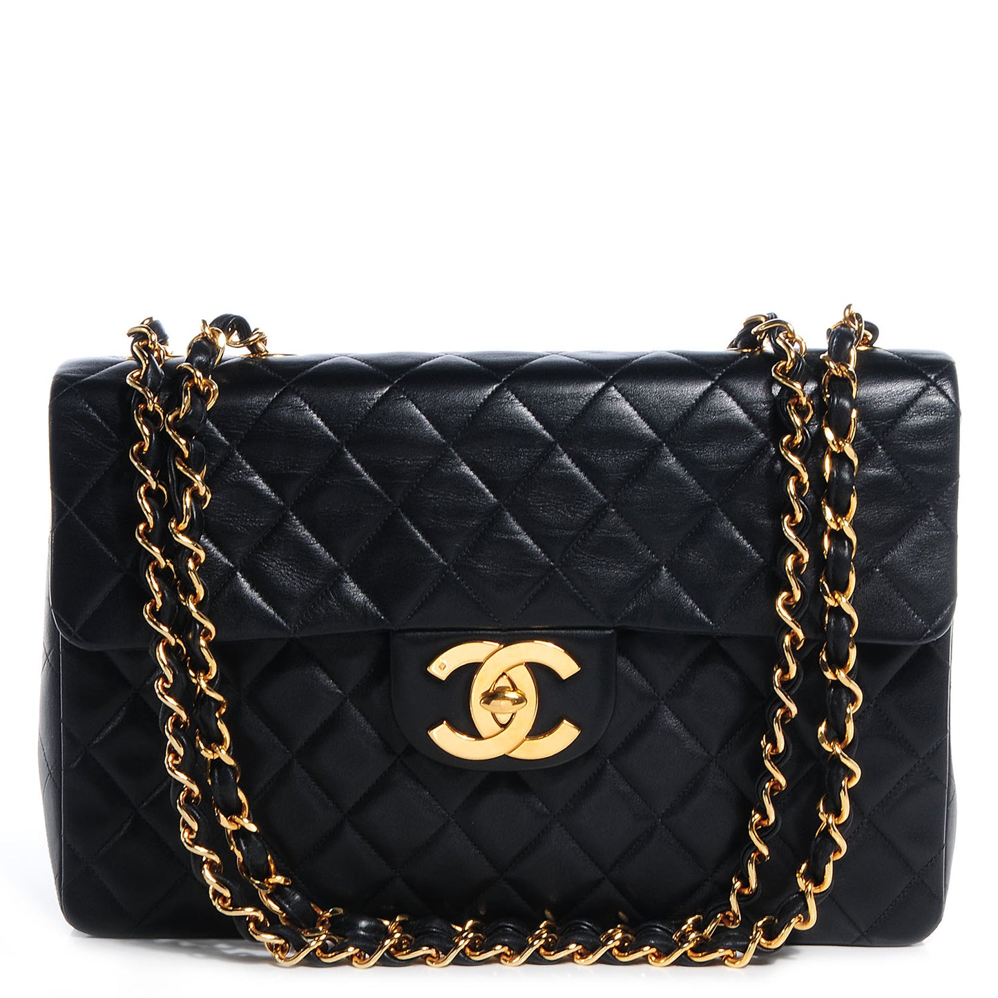 Lambskin XL Jumbo Flap Black