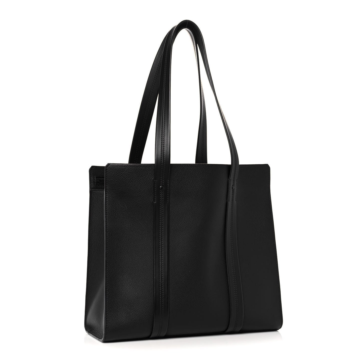 Grained Calfskin LV Aerogram Tote Black