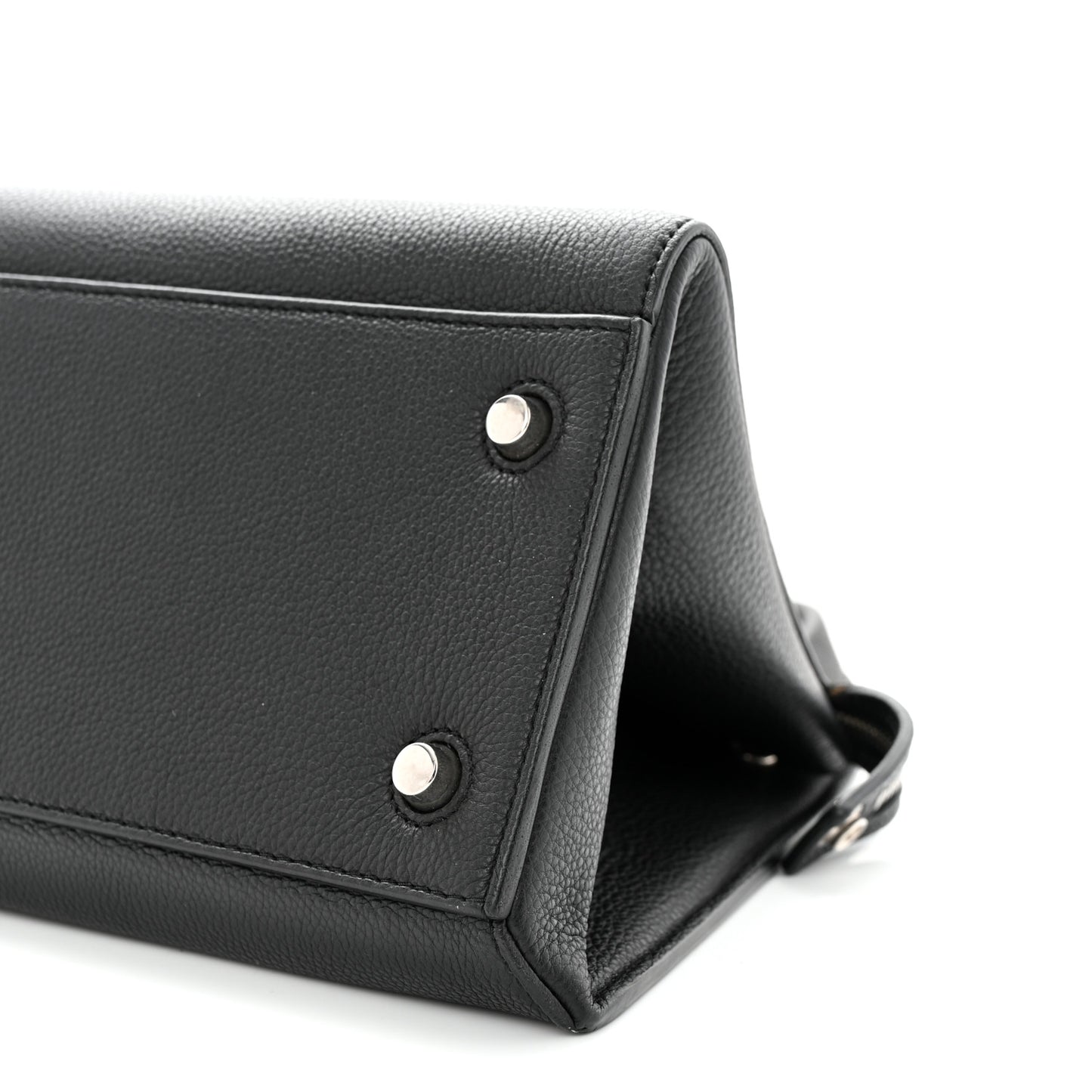 Supple Calfskin Medium Edge Shoulder Bag Black
