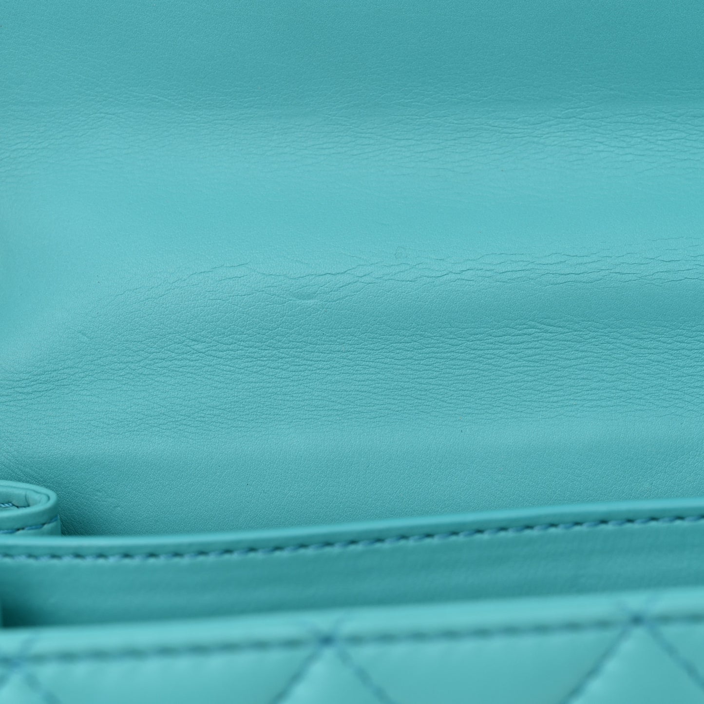 Calfskin Quilted Medium Everyday Chic Single Flap Turquoise