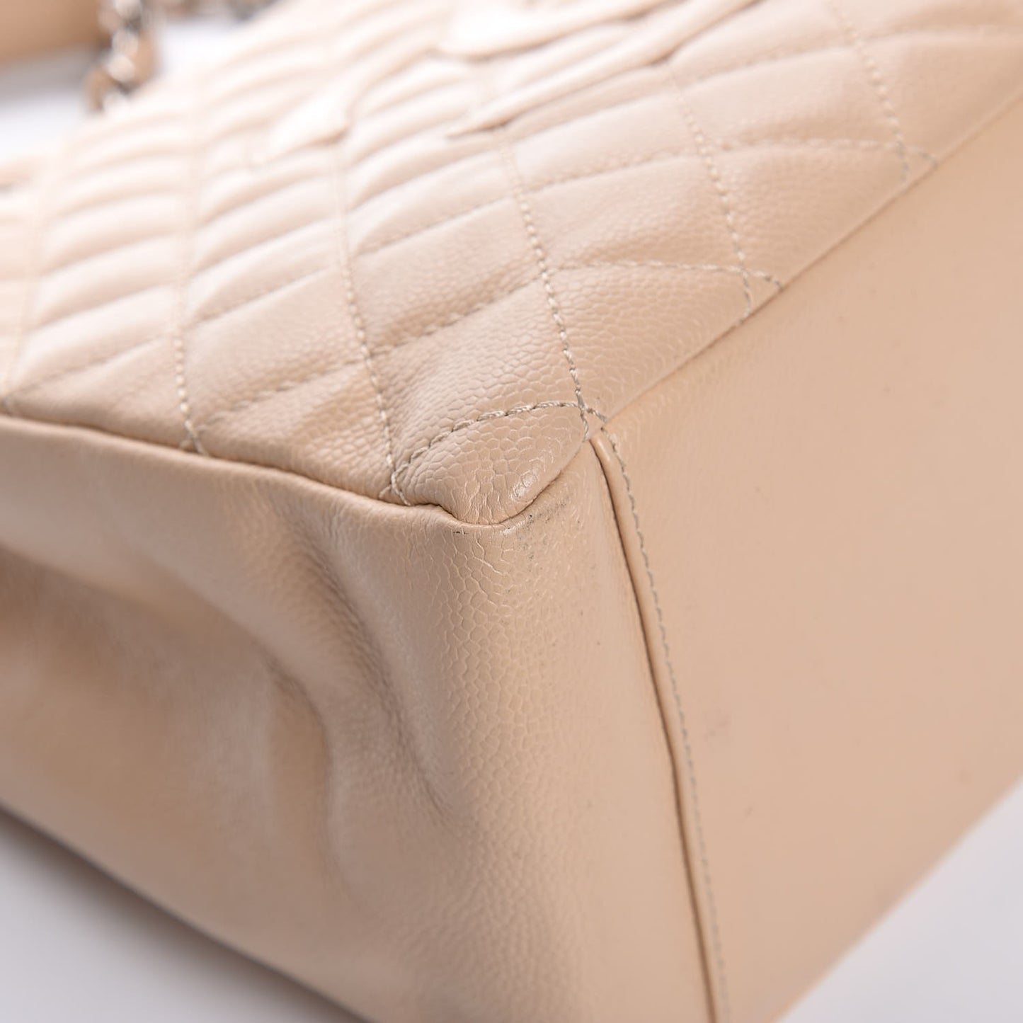 Caviar Quilted Grand Shopping Tote GST Beige