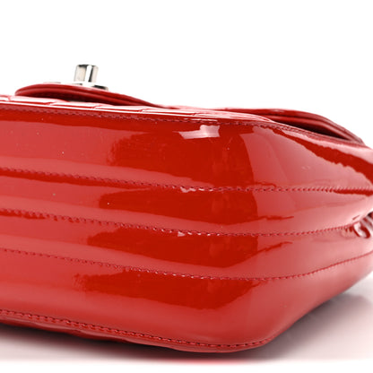 Chanel Patent Chevron Quilted Mini Square Flap Red 10 of 12