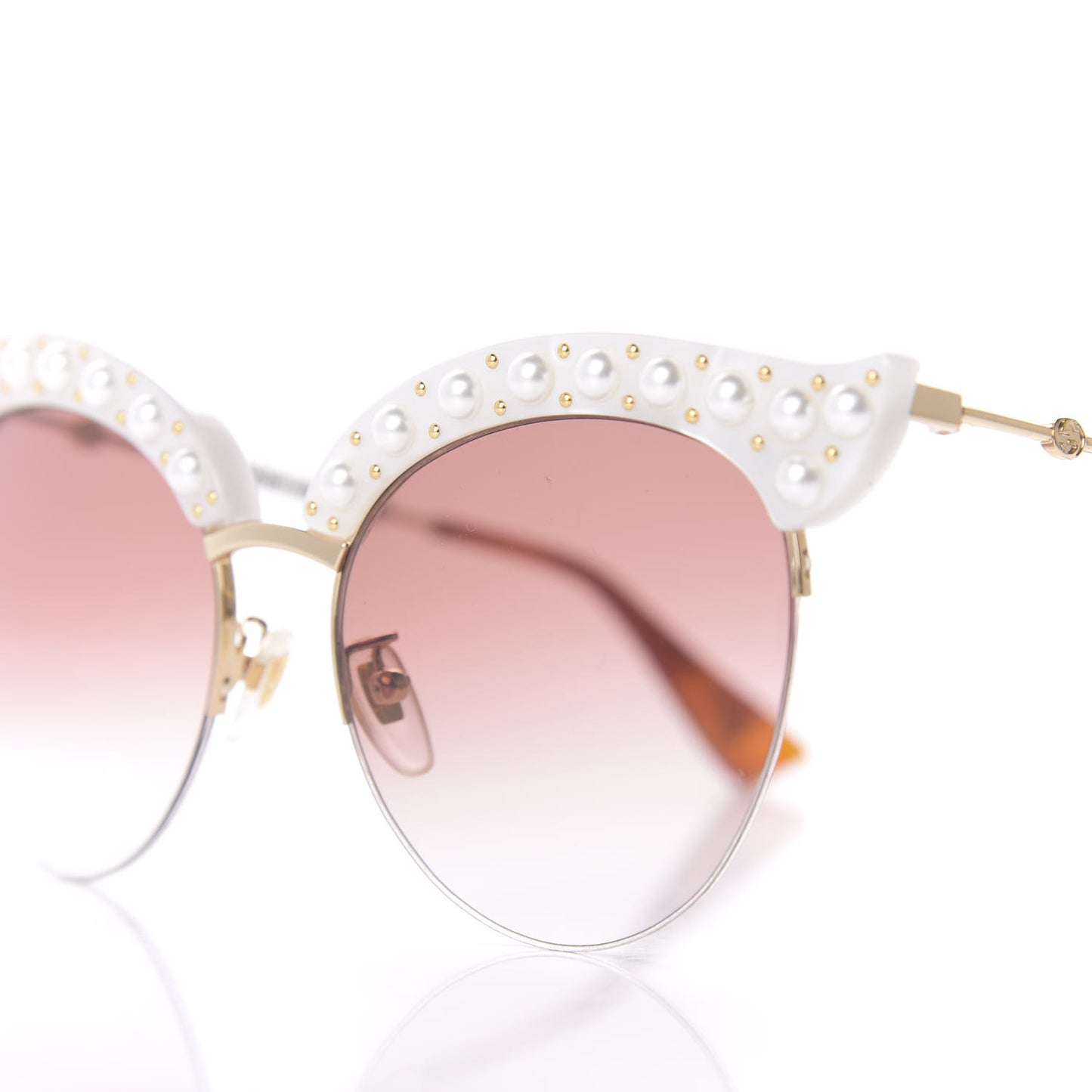 Pearl Cat Eye Sunglasses GG0212S White