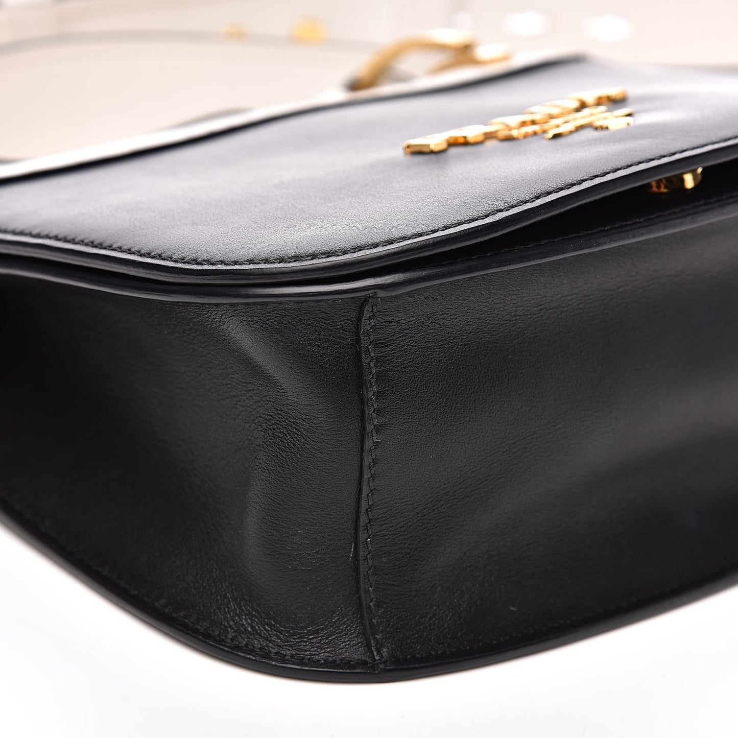 City Calfskin Pionniere Saddle Bag Black White