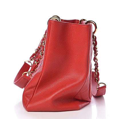 Chanel Caviar Quilted Grand Shopping Tote GST Red 8 of 17