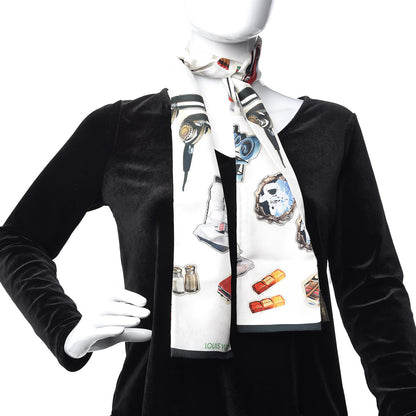 Louis Vuitton Silk Vernis Stickers Animation Stole White 2 of 4
