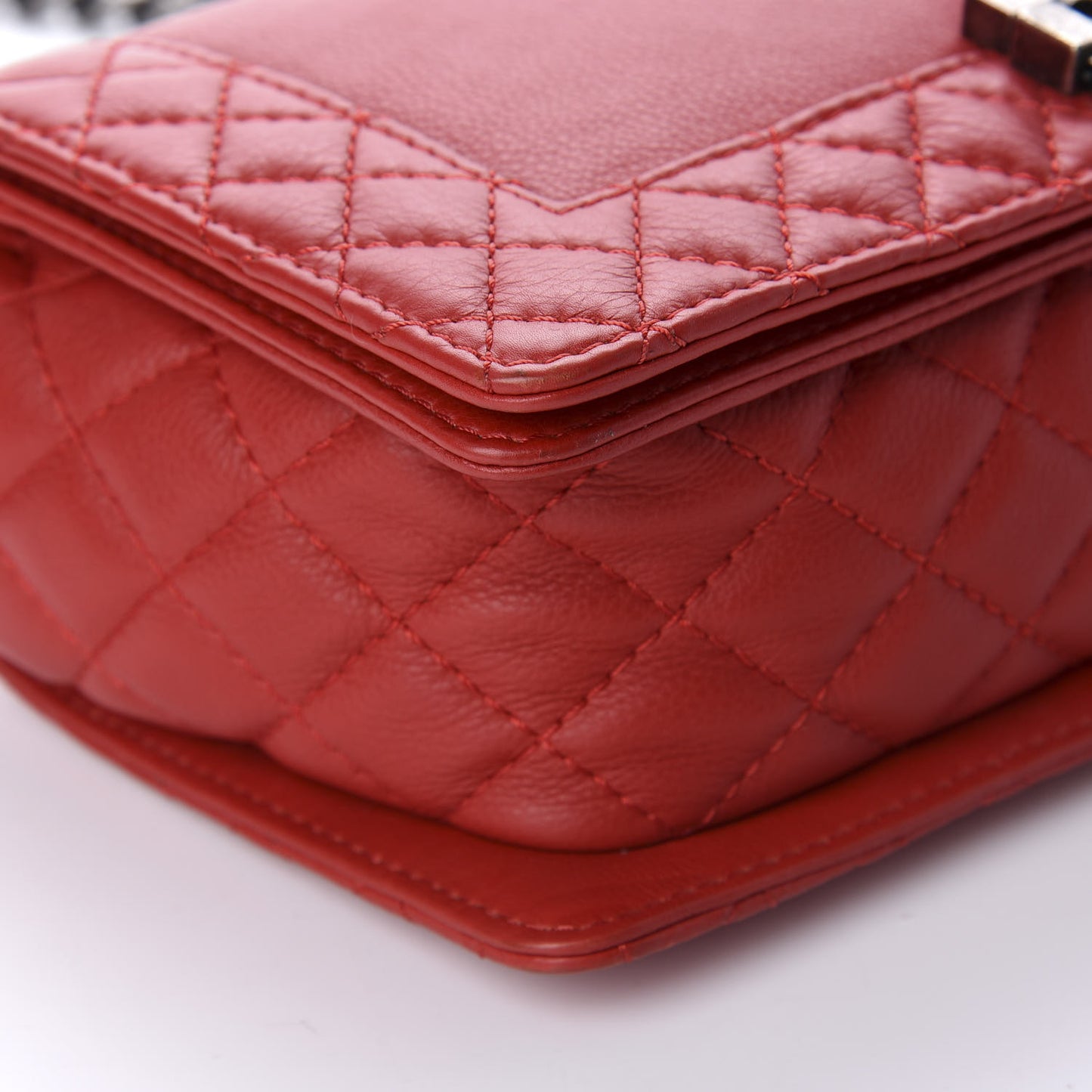 Calfskin Medium Boy Reverso Flap Red