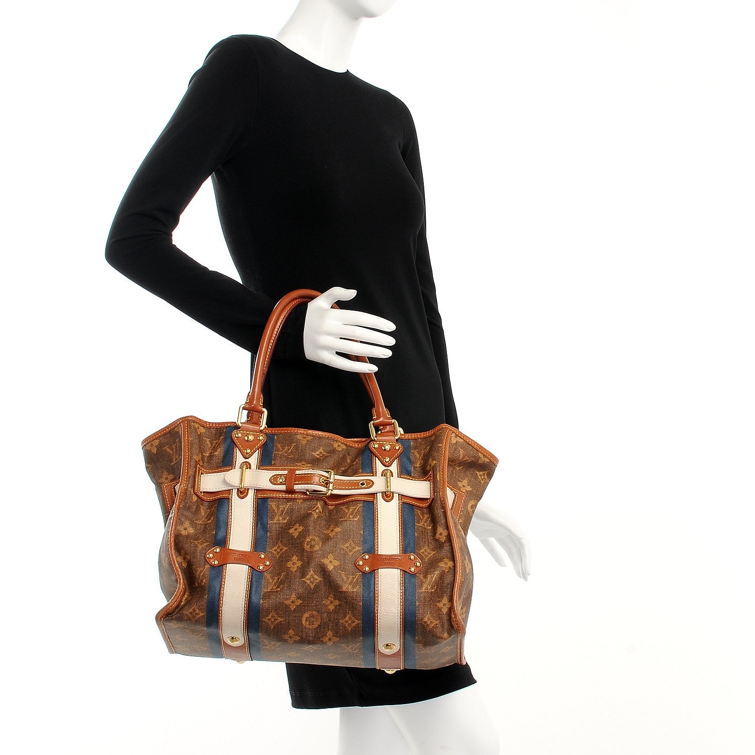 Louis Vuitton Monogram Rayures Tisse Sac GM Blue 2 of 8