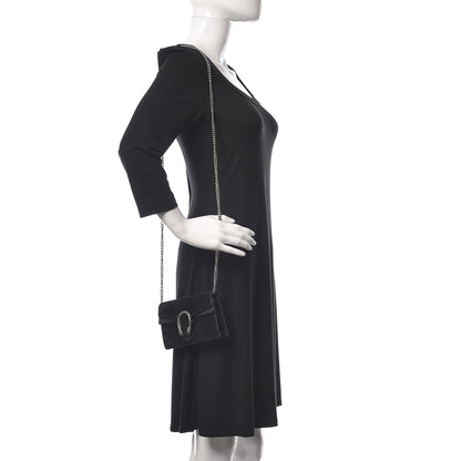 Gucci Suede Super Mini Dionysus Shoulder Bag Black 2 of 9