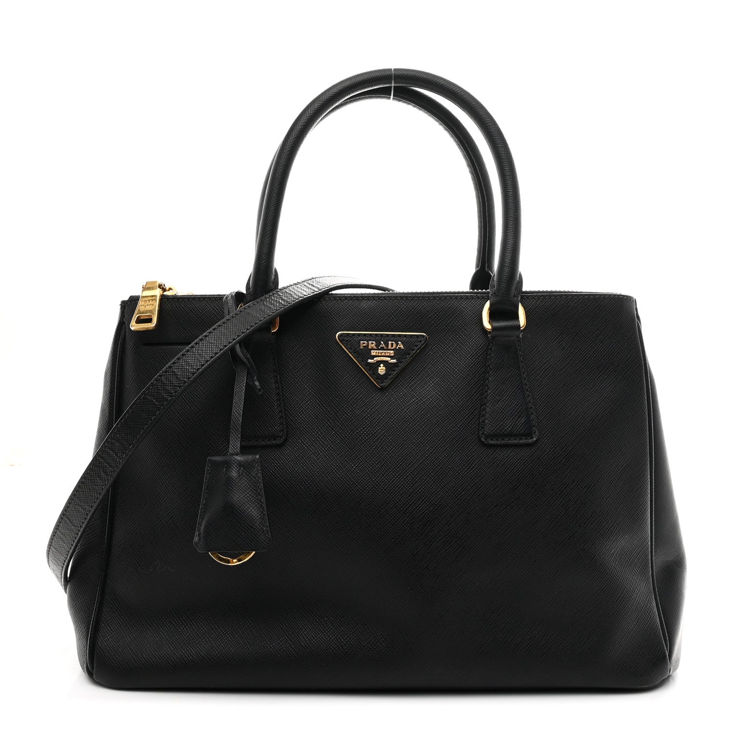 Prada Saffiano Medium Galleria Double Zip Tote Black 1 of 12