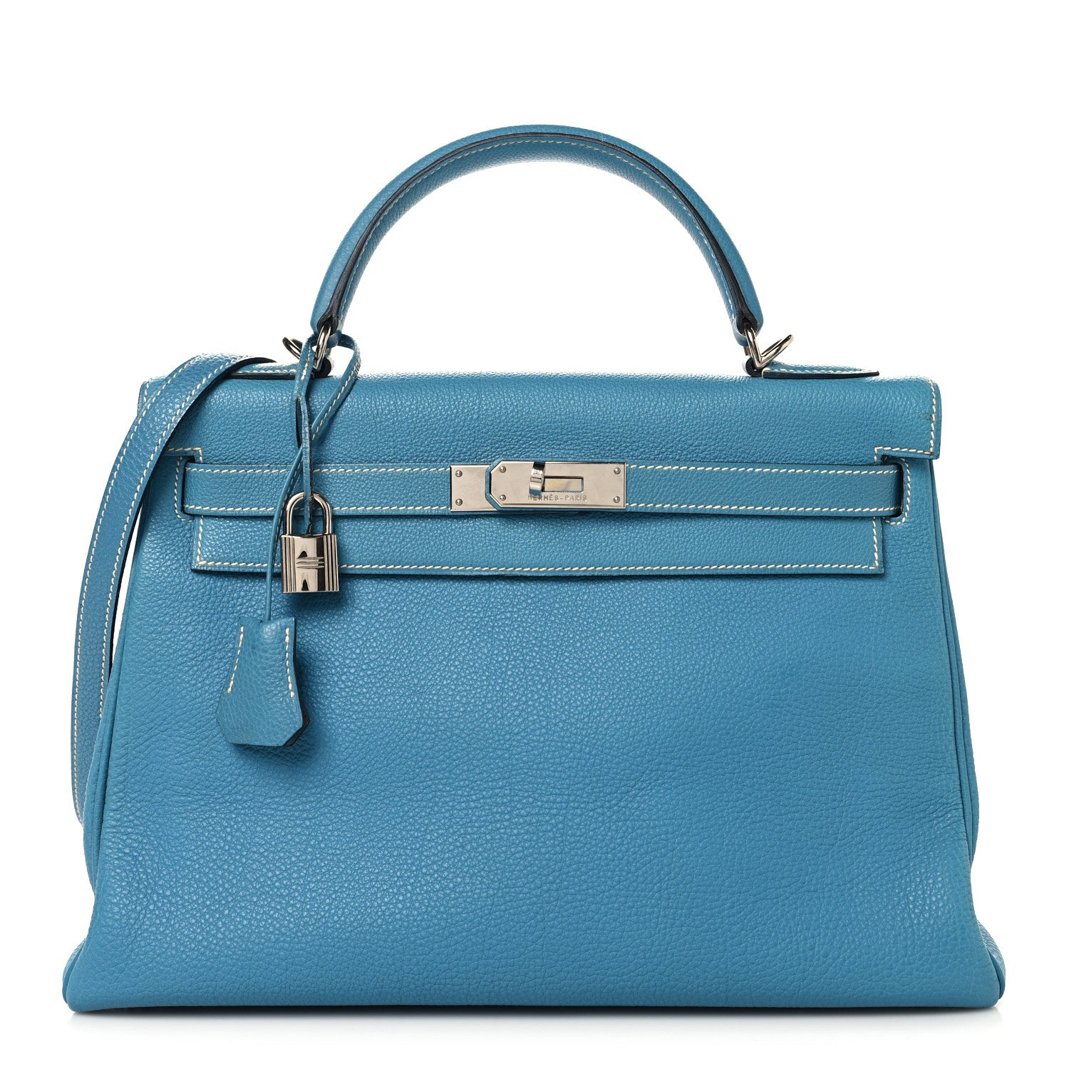 Hermes Togo Kelly Retourne 32 Bleu Jean 1 of 13