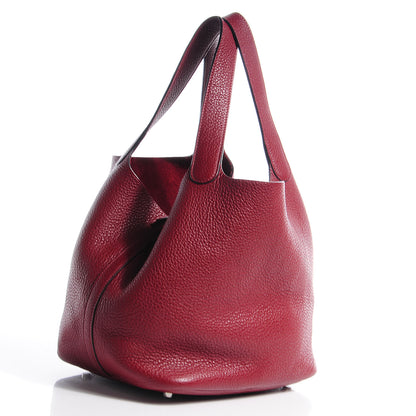 Hermes Taurillon Clemence Picotin MM Rouge Garance 3 of 7