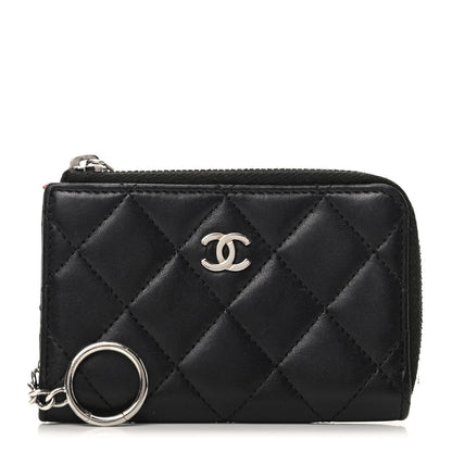 Chanel Lambskin Quilted Key Holder Case Black 1 of 7