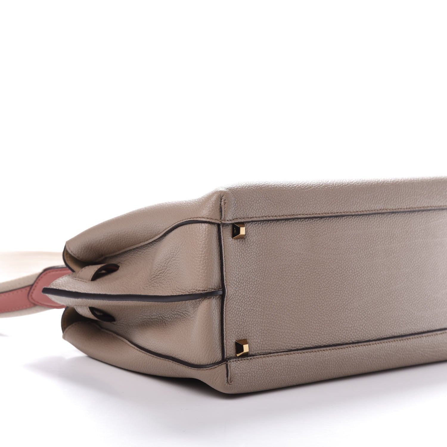 MCM Grained Calfskin Medium Milla Tote Taupe Pink 9 of 11
