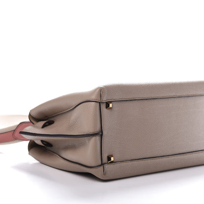 MCM Grained Calfskin Medium Milla Tote Taupe Pink 9 of 11