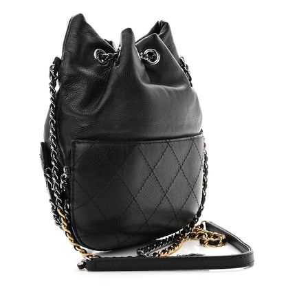 Chanel Calfskin Quilted Small Gabrielle Bucket Black 3 of 11