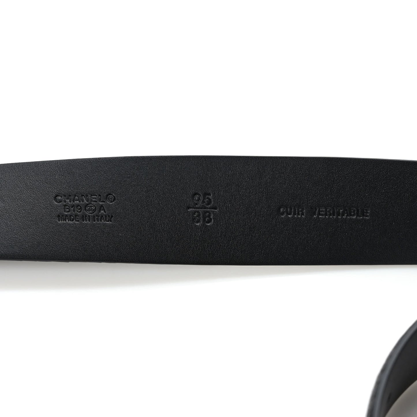 Lizard Embossed Calfskin Gripoix Poured Glass Along The Nile CC Belt 95 38 Black