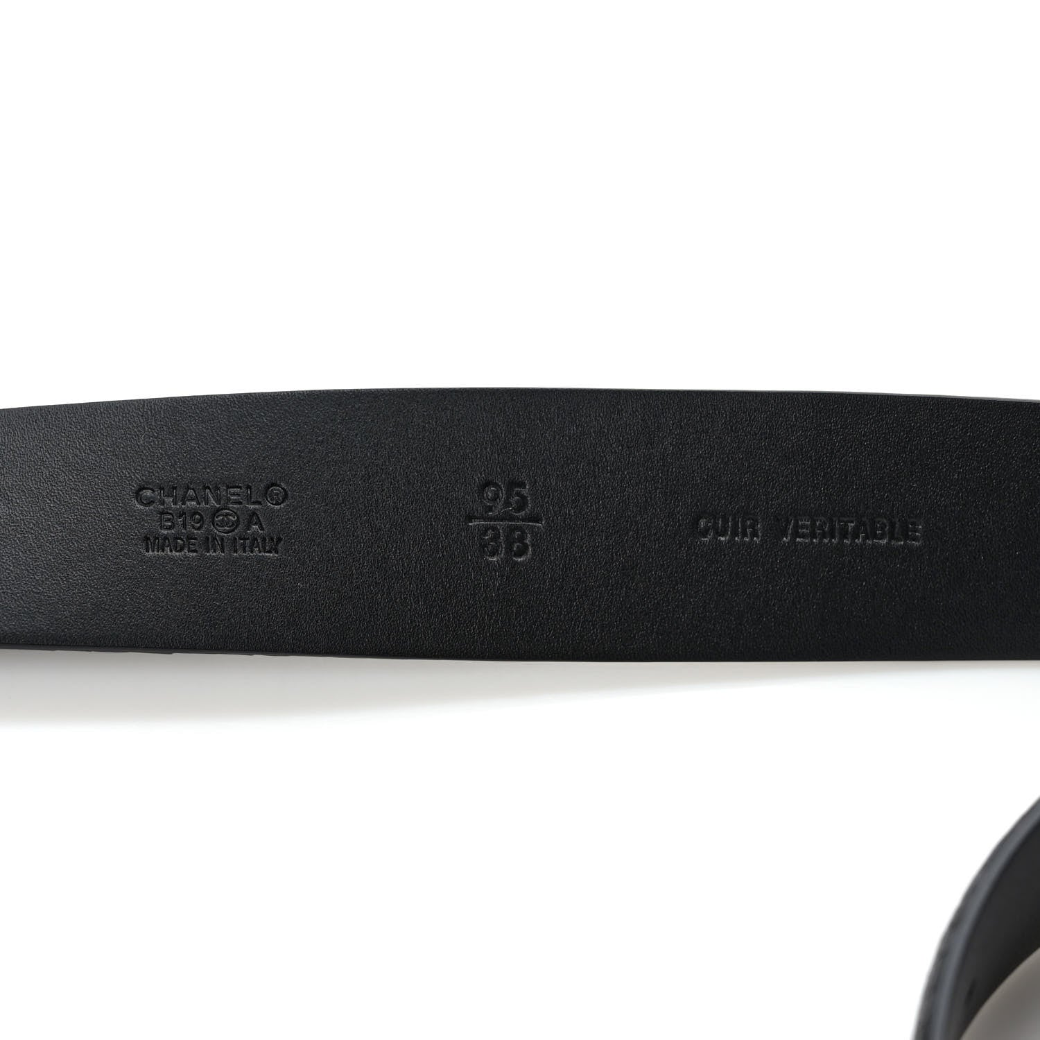 Chanel Lizard Embossed Calfskin Gripoix Poured Glass Along The Nile CC Belt 95 38 Black 3 of 5