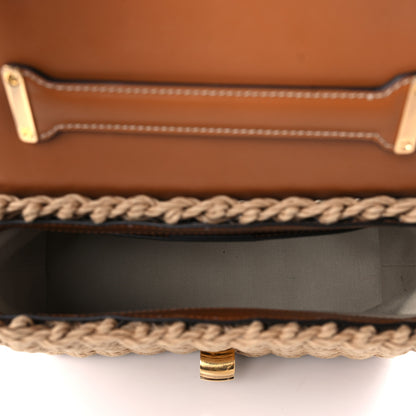 Salvatore Ferragamo Calfskin Wicker Margot Top Handle Satchel Brown 5 of 8