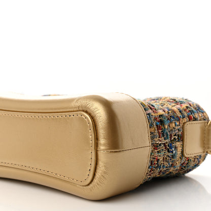 Chanel Tweed Calfskin Small Gabrielle Hobo Gold Multicolor 10 of 12