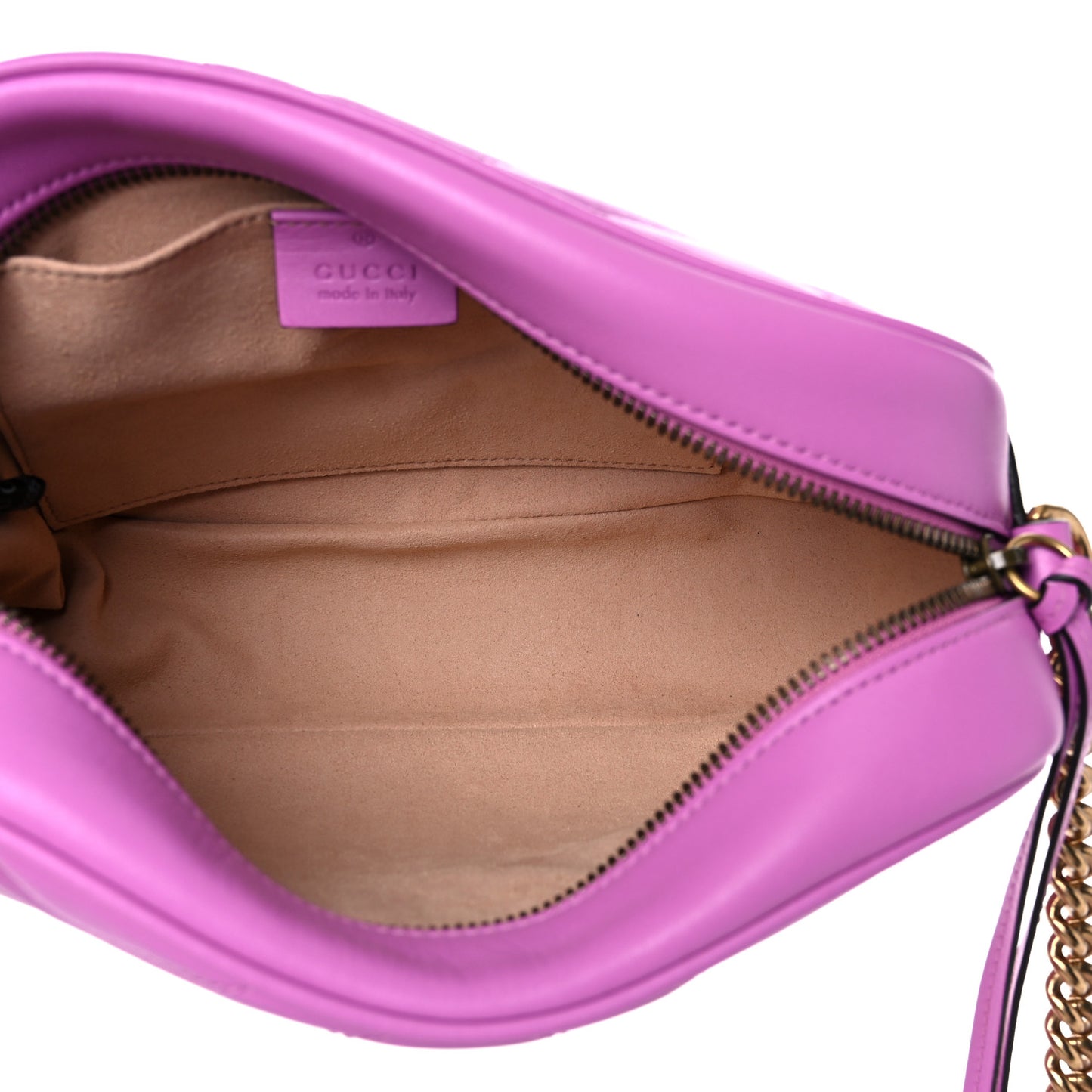 Calfskin Matelasse Small GG Marmont Chain Shoulder Bag Candy Mousse