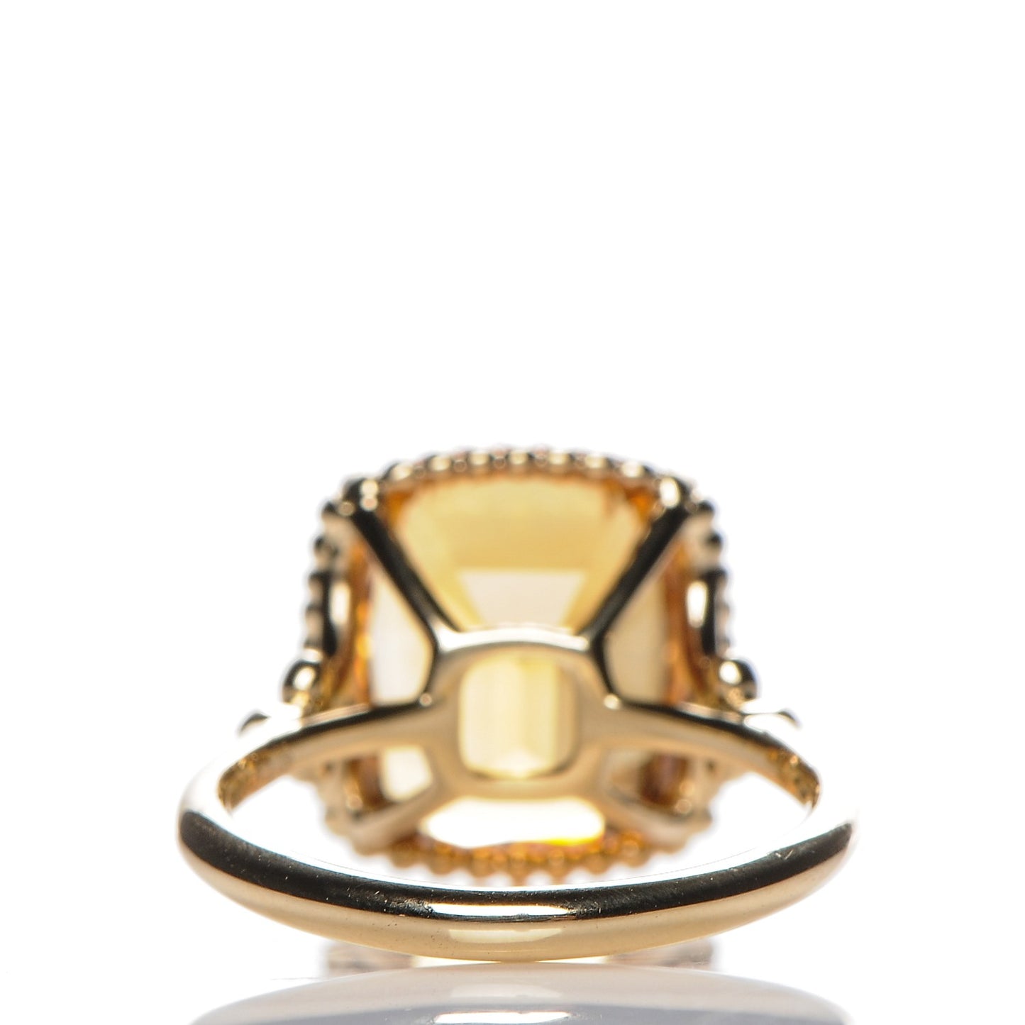 18K Yellow Gold Diamond Citrine Sparklers Cocktail Ring 6.25